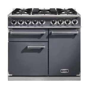Falcon 102200 F1000DXDFSL-NM 1000 DELUXE Dual Fuel Range Cooker - SLate. Nickel Trim