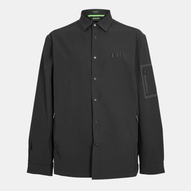 Boss Mens Lite Plain Water Repellent 4-Way Stretch Long Sleeve Shirt Black male S