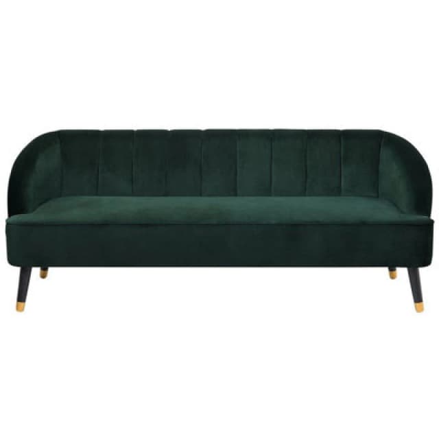 Beliani Sofa 3 Seater Alsvag Velvet Emerald Green