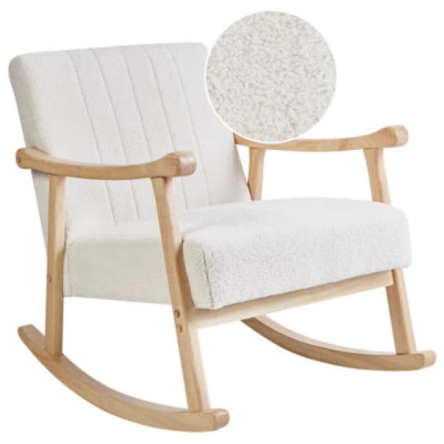 Beliani Rocking Chair Leknes Boucle Off-White