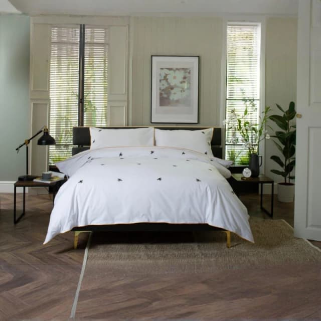 The Lyndon Company Bees Duvet Cover White unisex Super King