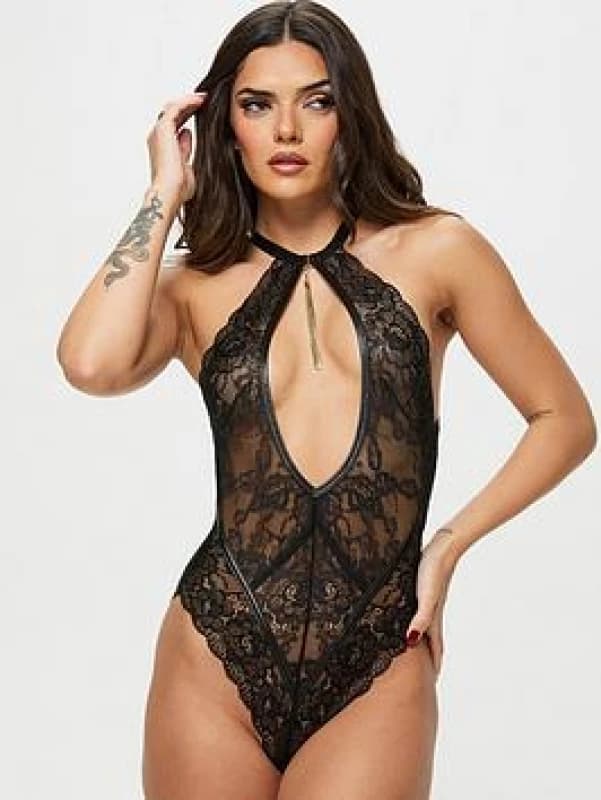 Ann Summers Fascinate Crotchless Body Black