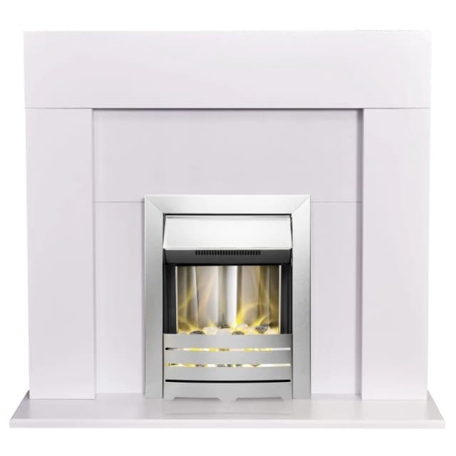 Adam Adam Miami Electric Fire Suite with Helios Inset - White