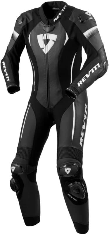 REV'IT! Xena 4 Ladies One Piece Suit Black White Size 34