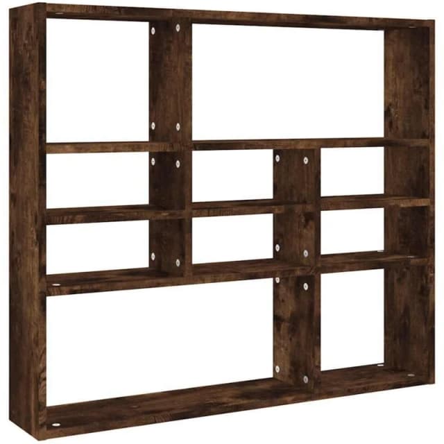 VIDAXL Wall Shelf Smoked Oak 90x16x78cm Engineered Wood vidaXL 8720286954669