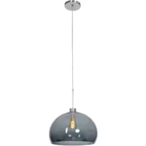 Sienna Sparkled Light Dome Pendant Ceiling Lights Steel Brushed, Transparent Grey
