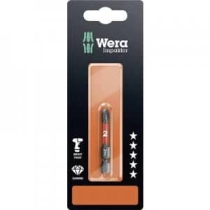 Wera 851/4 IMP DC SB SiS Philips bit PH 2 Tool steel alloyed, DLC coated F 6.3