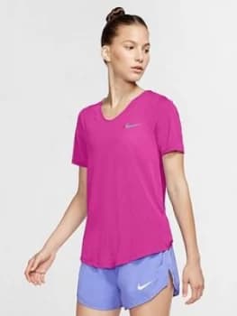 Nike Running Breathe T-Shirt - Fuchsia