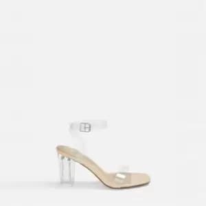 Missguided Perspex mid block heel sandal - Nude