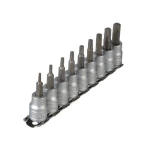 Teng M3813TX Socket Clip Rail Set of 9 External TORX 3/8in Drive