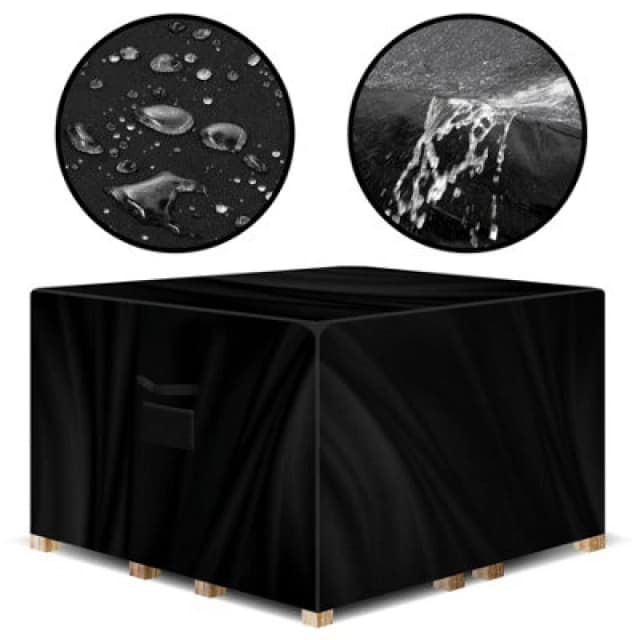 Gracious Gardens Square 250X250X90Cm Outdoor Patio Waterproof Garden Furniture Cover, Weatherproof Rattan Sofa Protector