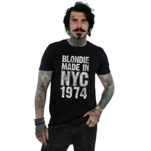 Blondie Blondie Men Punk NYC T-Shirt in Black Size: Small Black S Male 5057955025737