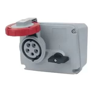 Abb 416Mhs6W Conn, Mains Socket, 16A, 415V, Red