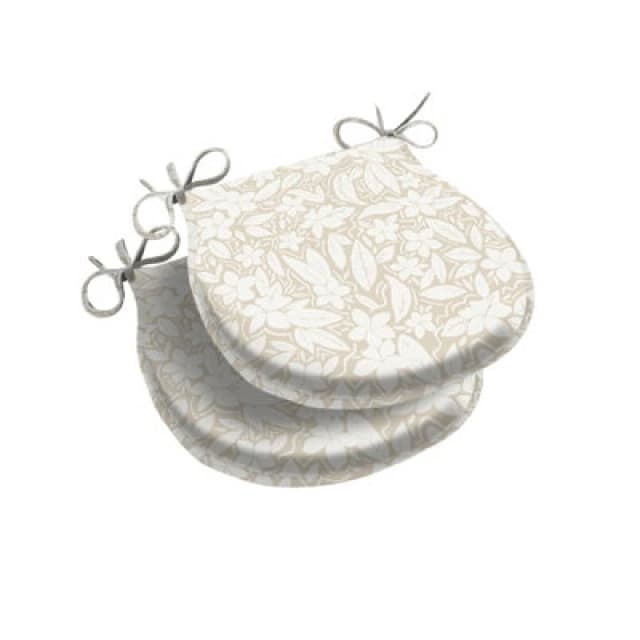 Luxury Living Blossom Cream D Shape Seat Pad Pair