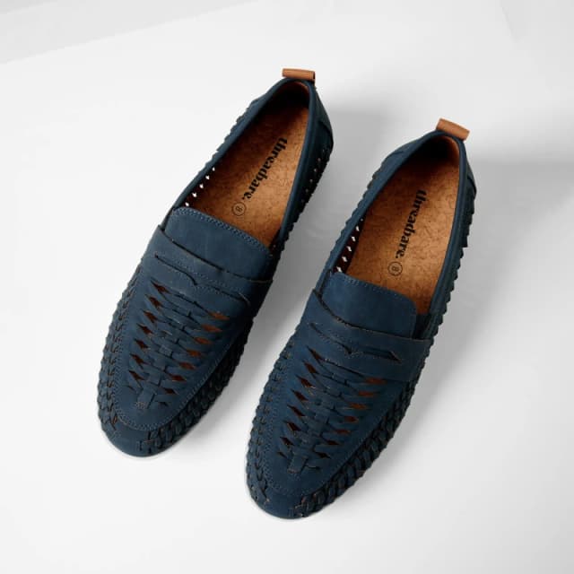 Threadbare Faux Suede Woven Loafers Navy male 8