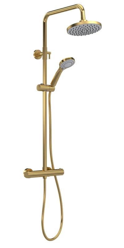 Balterley Thermostatic Shower Kit Fixed HeadAdjustable Handset Brushed Brass Metallics unisex