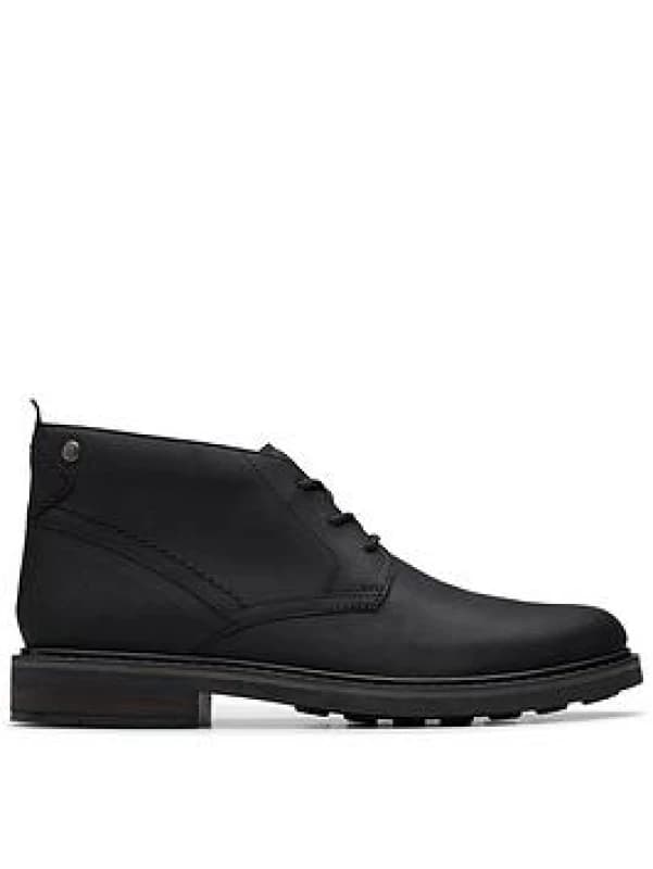 Clarks Clarks Men Newford Mid Black Leather Lace Up,Ankle Boots Size: 6-Standard Fit Black 6-Standard Fit Male 5063421506600