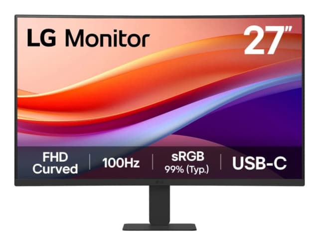 LG 27U421A 27 VA Full HD 100Hz USB-C Curved Monitor 27U421A-B.AEKQ Black