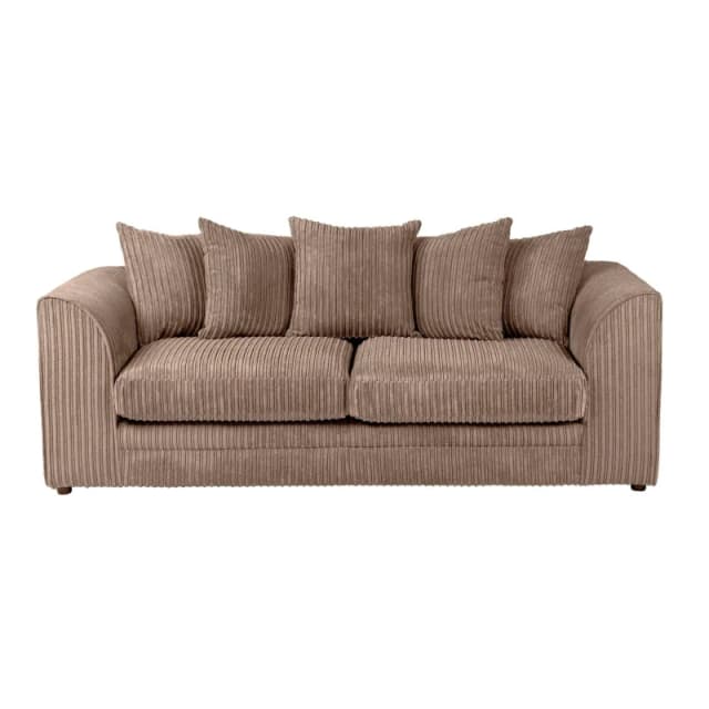 LUXURY LIFE Dylan Jumbo Cord Fabric 3 Seater Sofa Light Brown