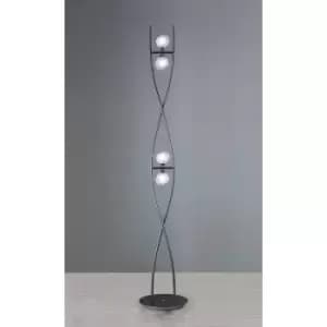 Fragma floor lamp 4 bulbs G9, Black chrome