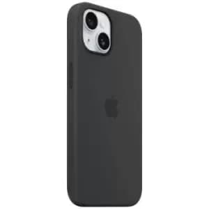 Apple iPhone 15 Black Silicone Case with MagSafe