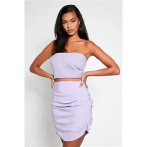 I Saw It First Lilac Ruched Asymmetrical Skirt - Purple