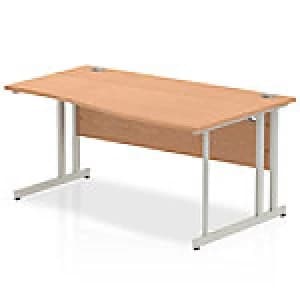 Impulse Cantilever 1600 Right Hand Wave Desk Oak