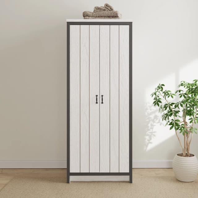 GFW Boston 2 Door Wardrobe in White White Unisex