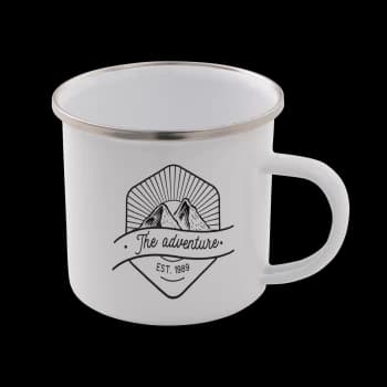 The Adventure Enamel Mug - White