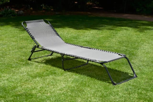 Glendale Garden & Leisure Textaline Sun Lounger Bed - L28 X W59 X H190 Cm - Grey