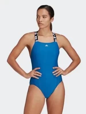 adidas Tape Swimsuit, Blue, Size 26, Women