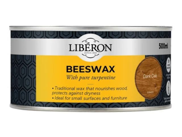 Liberon 126898 Beeswax Paste Dark Oak 500Ml Libbpd500N