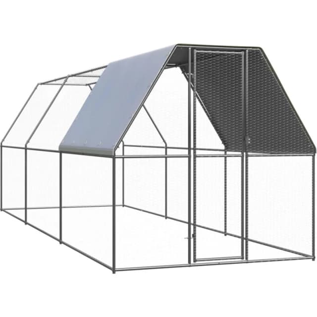 VIDAXL Outdoor Chicken Cage 2x6x2 m Galvanised Steel Vidaxl 8720286764688