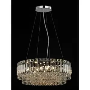Impex Alvery 9 Light Chrome Round Ceiling Clear Crystal