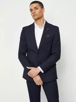 Burton Menswear London Burton Slim Fit Navy Tonal Grindle Jacket, Navy, Size 38, Length Regular, Men