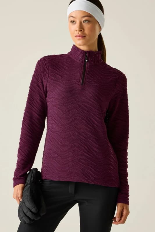 Dare 2b Womens Glamourize Midlayer Quarter-Zip Insulating Active Fleece in Purple Size: 10 Purple Female 10