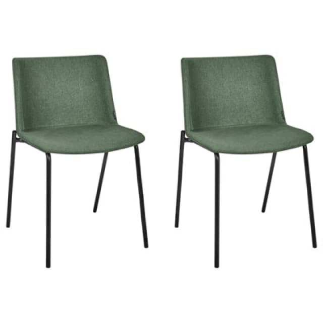 Beliani Set Of 2 Dining Chairs Esbon Dark Green