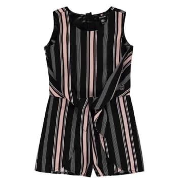 Firetrap Frill Playsuit Junior Girls - Black Stripe