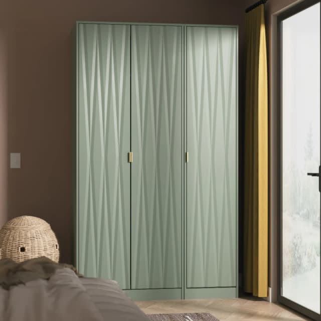 Ready Assembled 2 U Dallas 3 Door Wardrobe (Ready Assembled) in Pale Green Pale Green Unisex