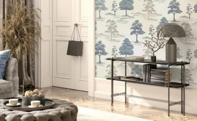 Belgravia Decor Carlotta Tree Blue / Cream