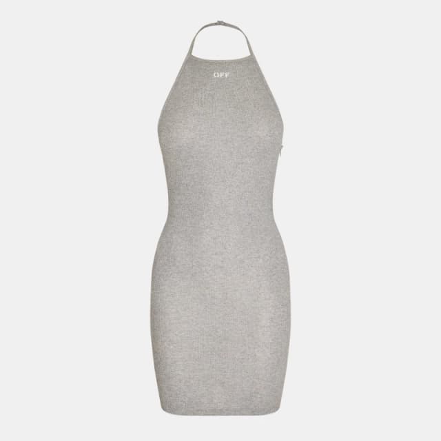 Off White Womens Long Maxi Dress Silver/White female 4 (3XS)