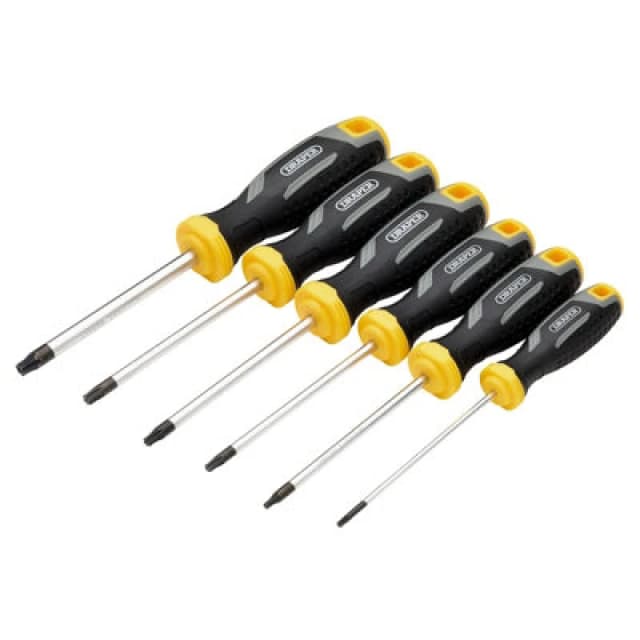 Draper 13435 TX-STAR Tamperproof Soft Grip S/Driver Set 6 Pcs 13435