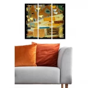 MDF238938190 Multicolor Decorative MDF Painting (3 Pieces)