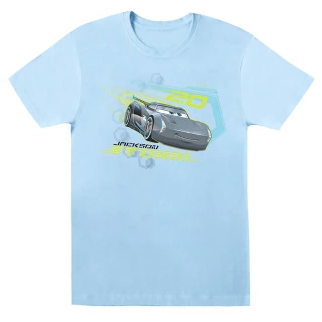 Disney Men Cars Jackson Storm T-Shirt in Baby Blue Size: Small Baby Blue S Male 5059568307279