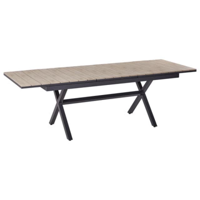 Beliani Extending Garden Dining Table Fanes 184/242cm 90 Cm Metal Graphite Grey