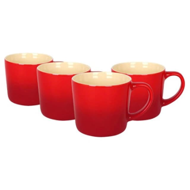 Argon Tableware New Bone China Ombre Mugs - 330Ml - Red - Pack Of 4
