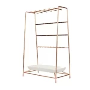 Rose Gold Jewellery Stand with Ceramic Dish M&W