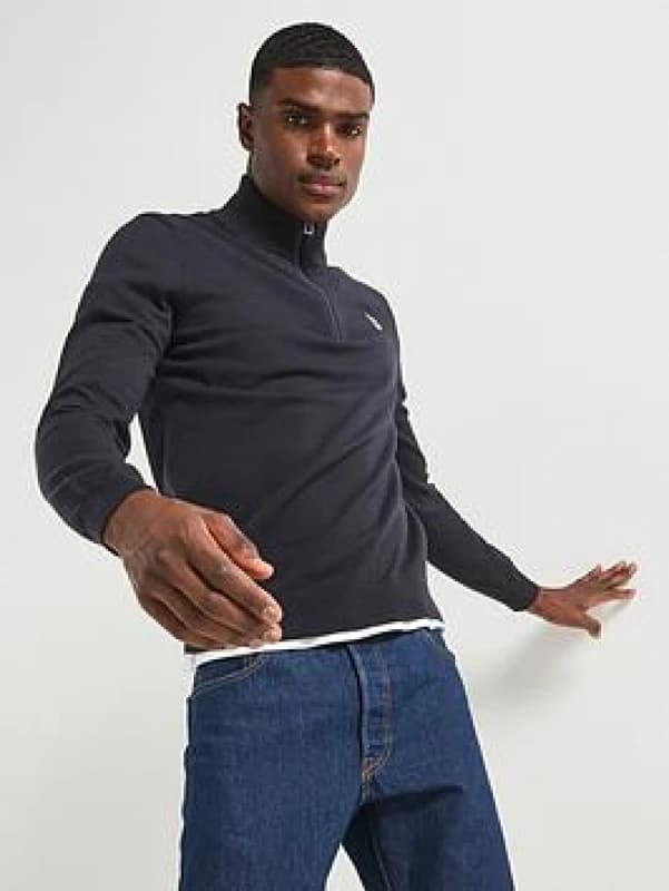 Paul Smith PS 1/4 Zebra Logo Zip Knit Dark Navy