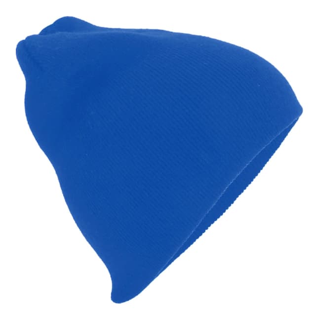 Beechfield Beechfield Men Plain Basic Knitted Winter Beanie Hat in Royal Royal One Size Male 5055747801965