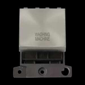 Click Scolmore MiniGrid 20A Double-Pole Ingot Washing Machine Switch Satin Chrome - MD022SC-WM